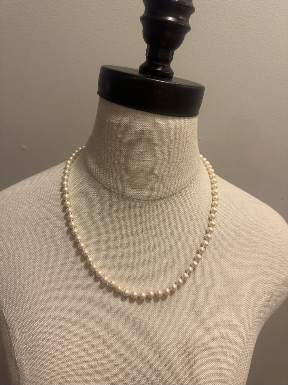 Classic Pearl Strand Necklace - Cream Imitation Pearls